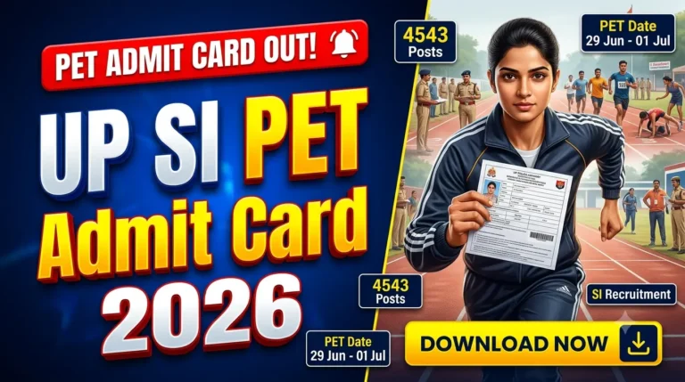 UP Police SI PET Admit Card 2026