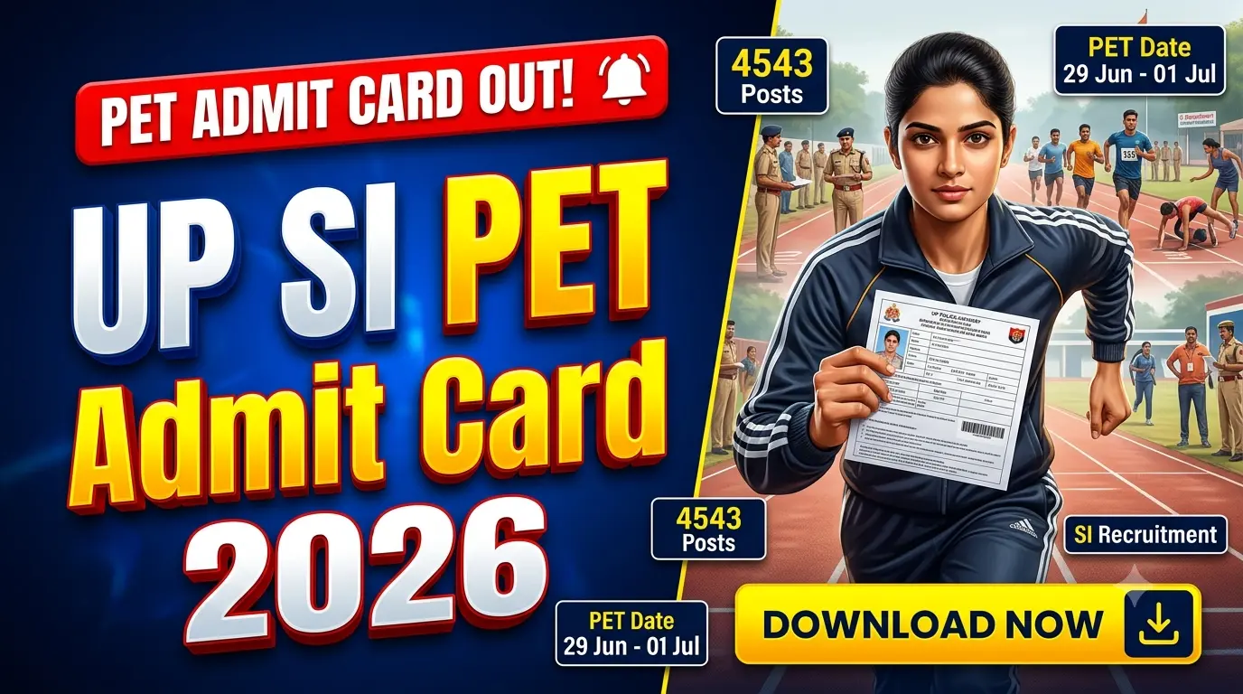UP Police SI PET Admit Card 2026
